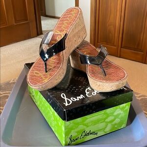 Sam Edelman Black Wedge Sandals